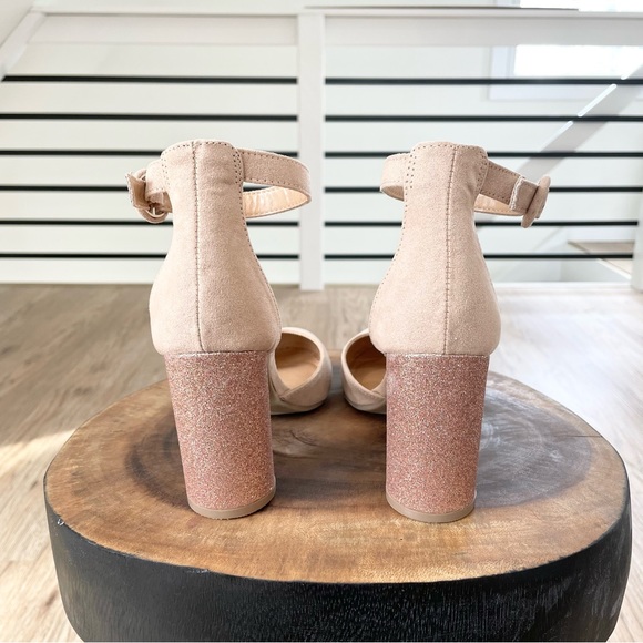 6.5 7 7.5 8 8.5 9 9.5 10 NWT Lauren Conrad gold tan beige cream chunky heels - Picture 5 of 8